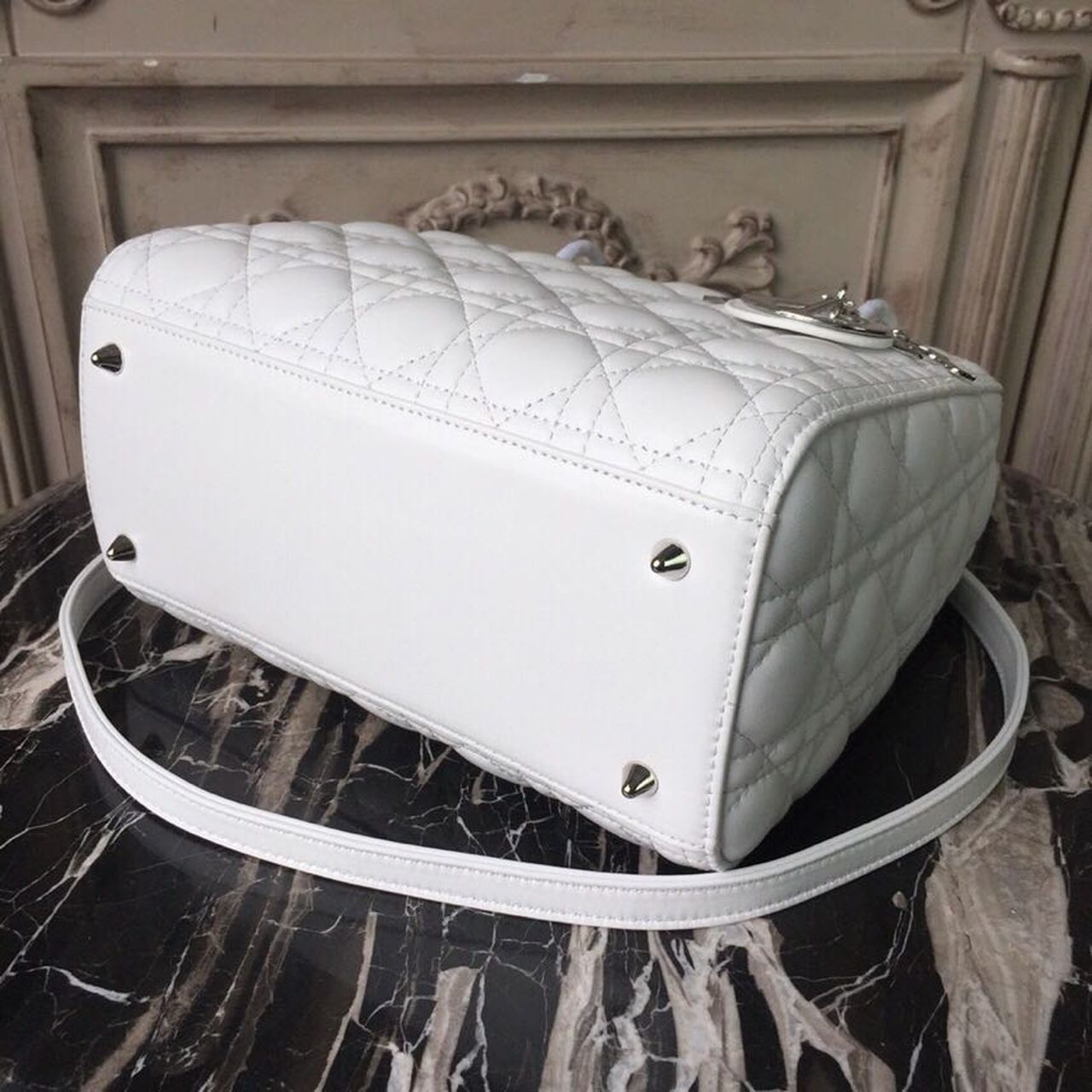 GLAMI MeGLAMIum Lady Bag White Silver Hardware For Women 24cm/9in CD M0565BNGE_M030