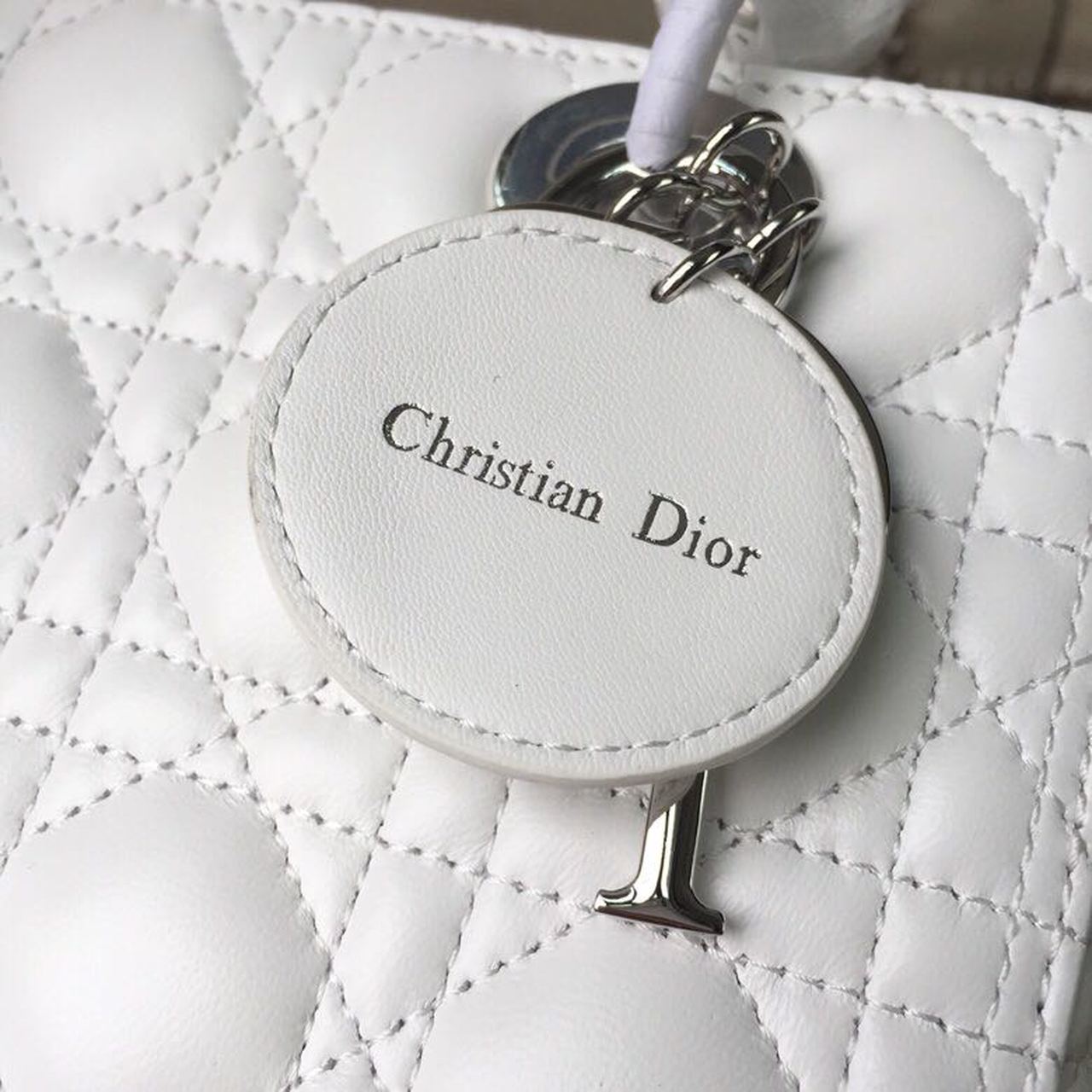GLAMI MeGLAMIum Lady Bag White Silver Hardware For Women 24cm/9in CD M0565BNGE_M030