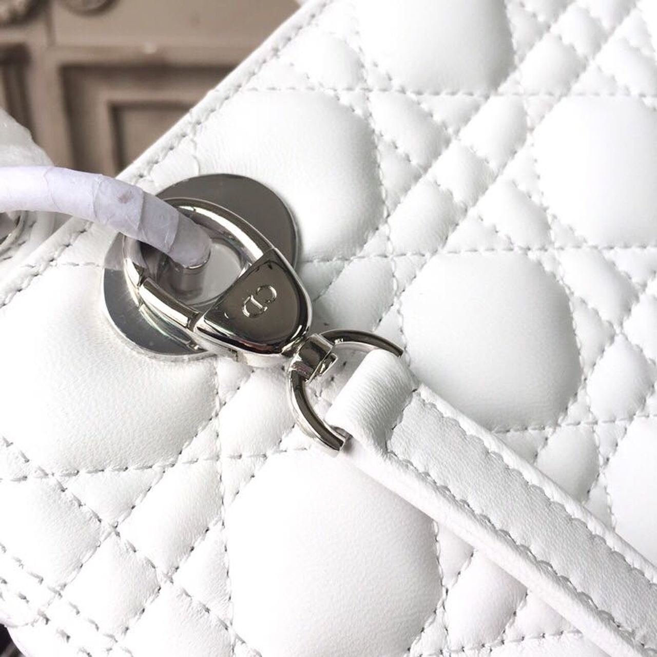 GLAMI MeGLAMIum Lady Bag White Silver Hardware For Women 24cm/9in CD M0565BNGE_M030