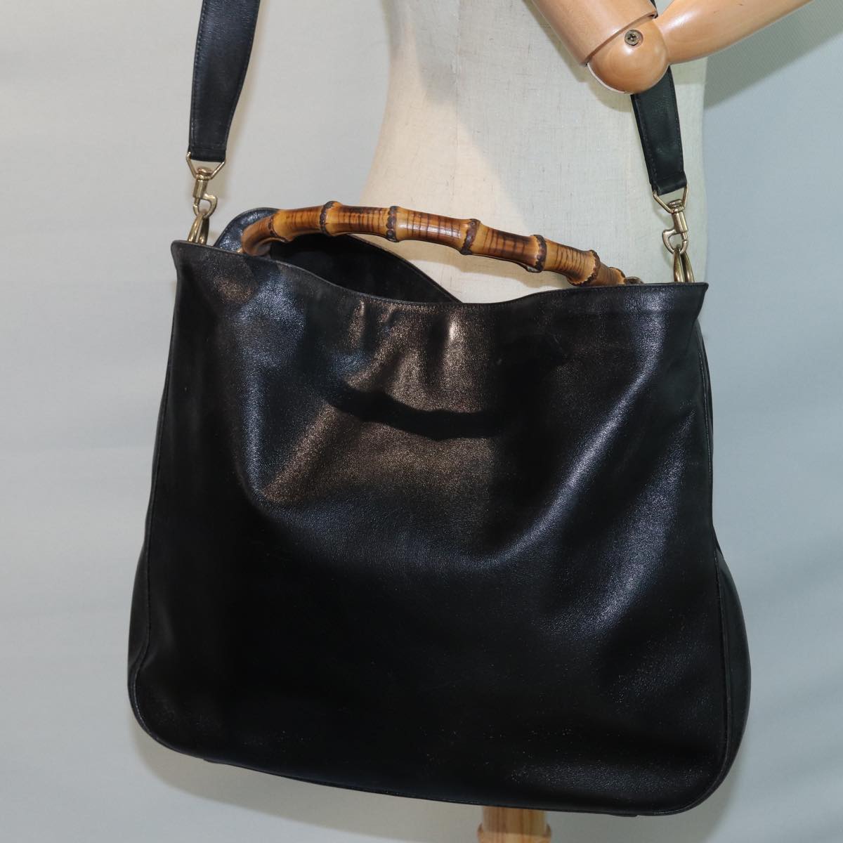 GUCCI Shoulder Bag Leather Black 001 0166 1577 75955