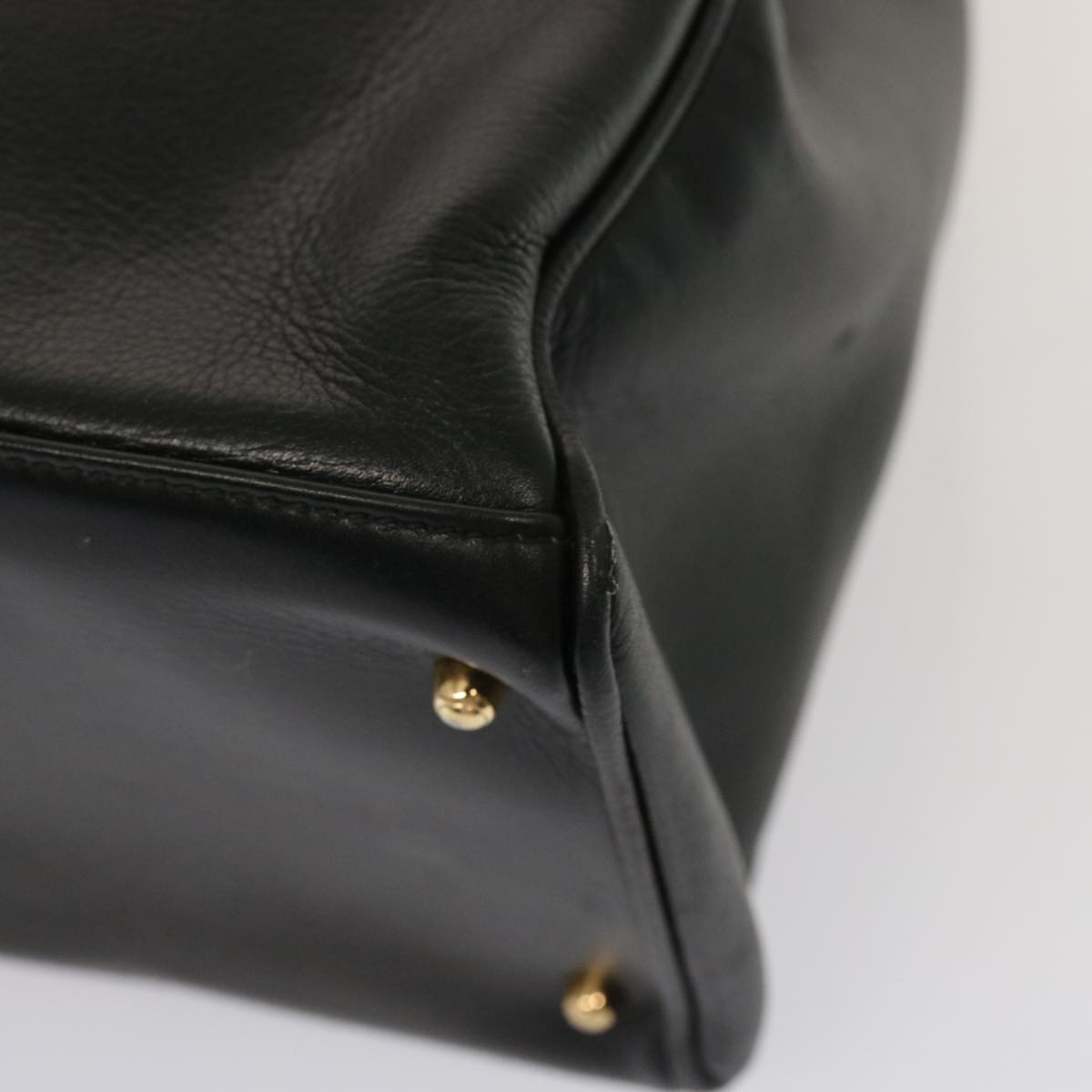 GUCCI Bamboo Hand Bag Leather Black 002 2850 0322 0 75958