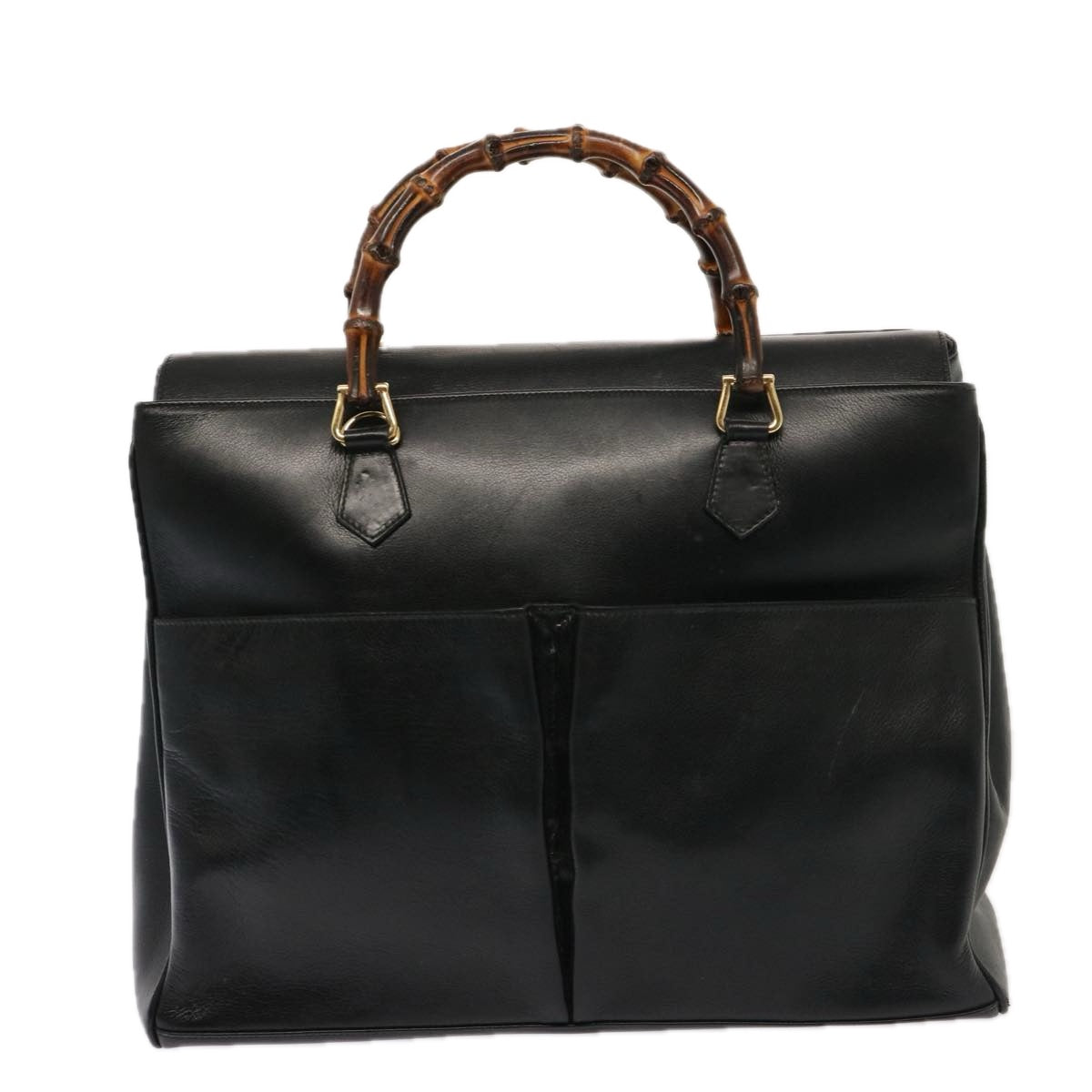 GUCCI Bamboo Hand Bag Leather Black 002 2850 0322 0 75958