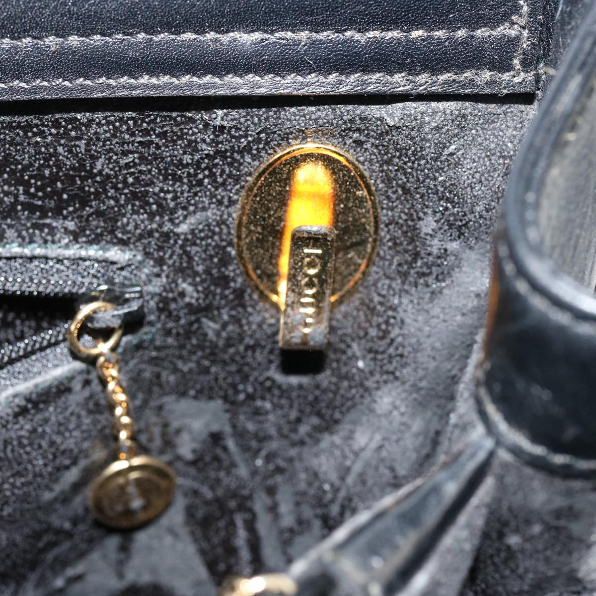 GUCCI Bamboo Hand Bag Leather Black 002 2850 0322 0 75958