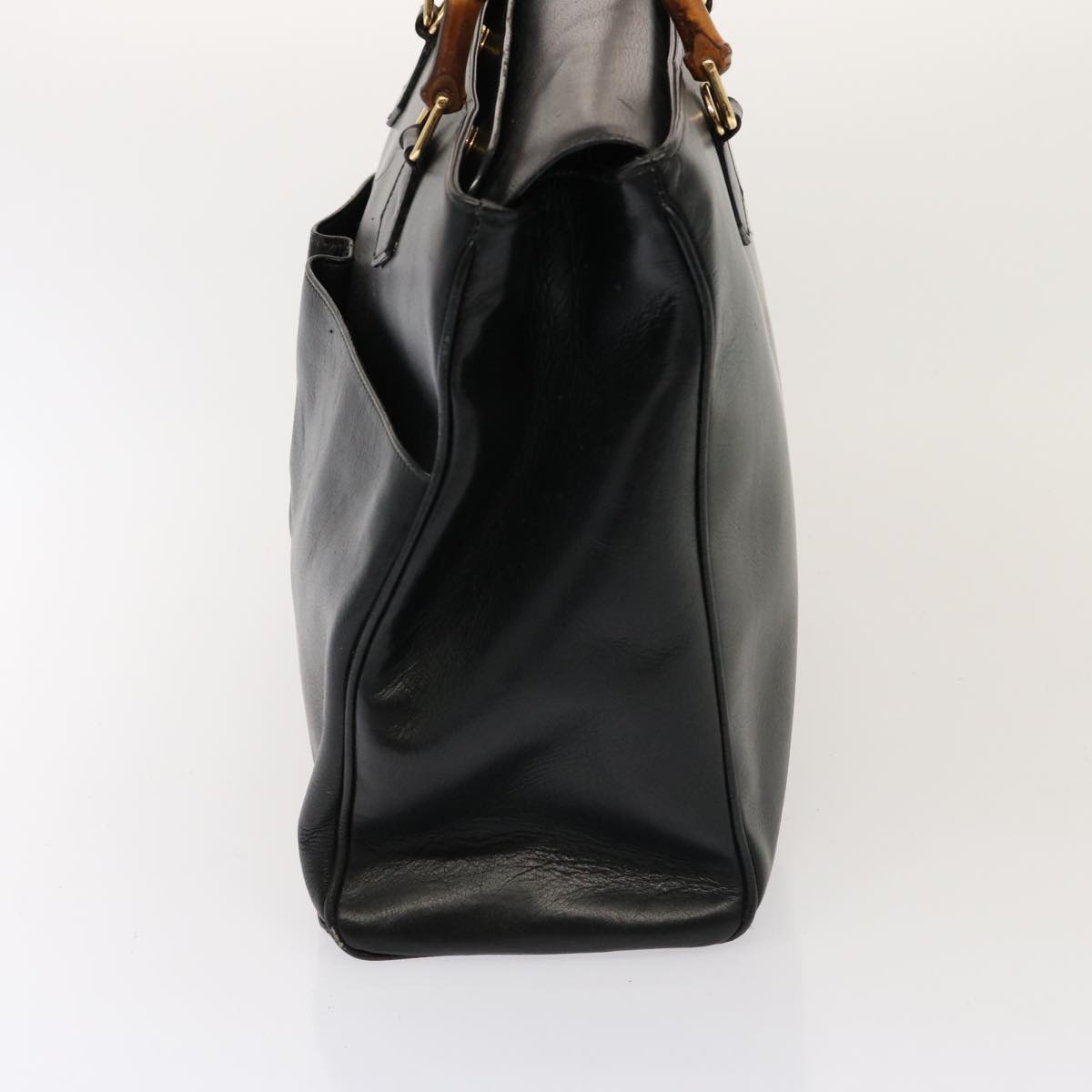 GUCCI Bamboo Hand Bag Leather Black 002 2850 0322 0 75958