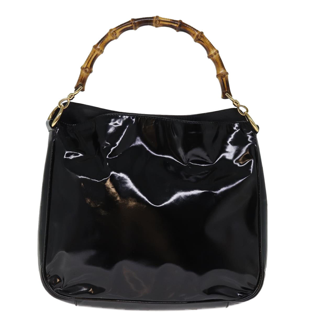 GUCCI Hand Bag Enamel Black 001 1638 2615 75960