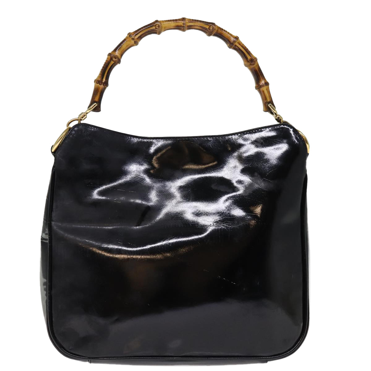 GUCCI Hand Bag Enamel Black 001 1638 2615 75960