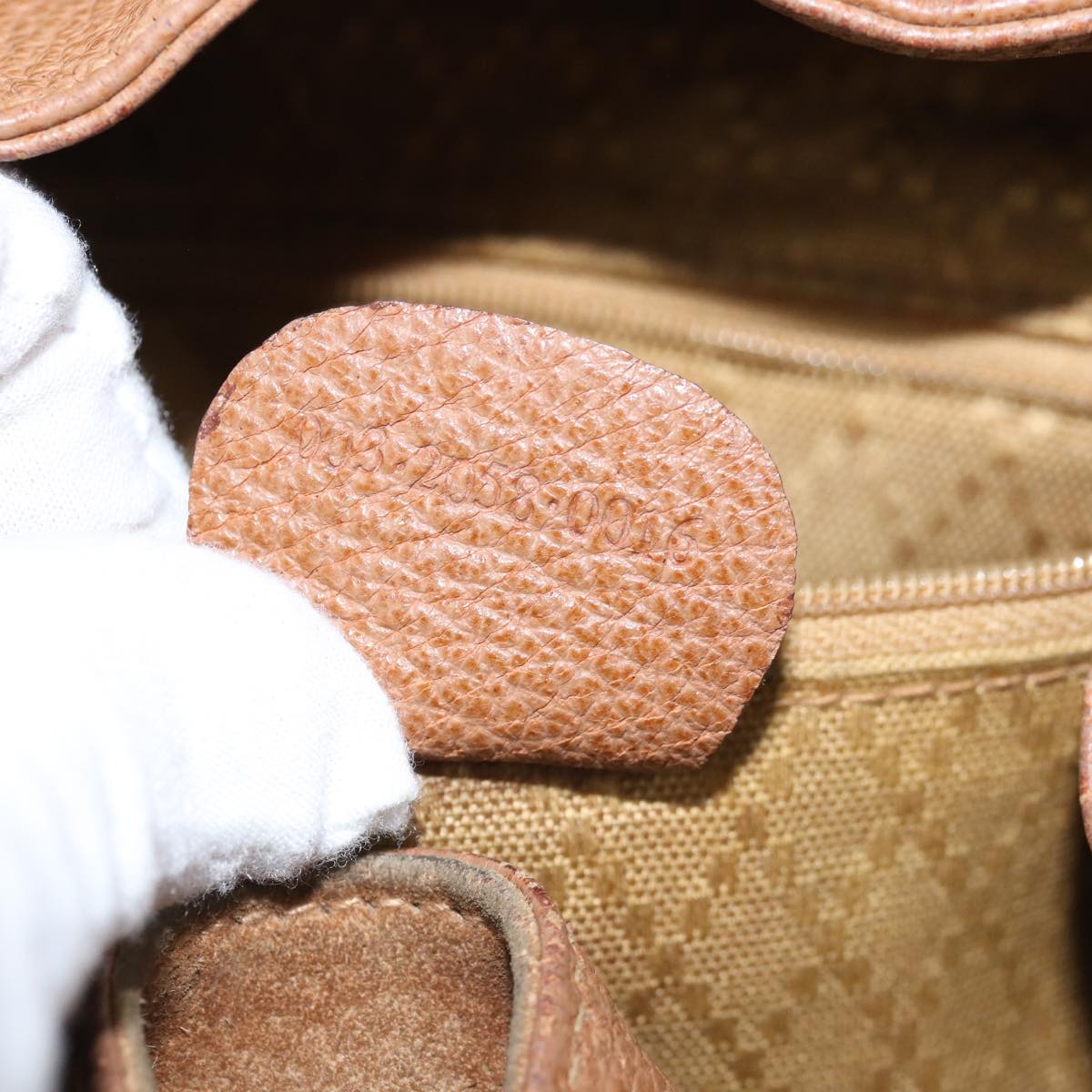 GUCCI Bamboo Backpack Suede Beige 003 2058 0016 75961