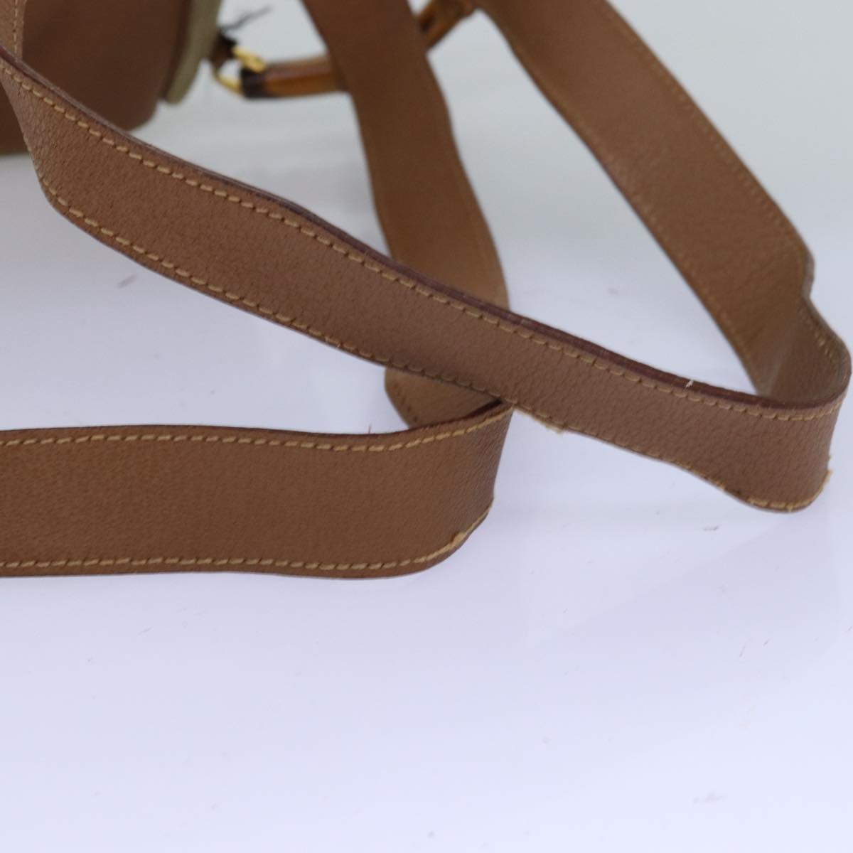 GUCCI Bamboo Backpack Suede Beige 003 2058 0016 75961