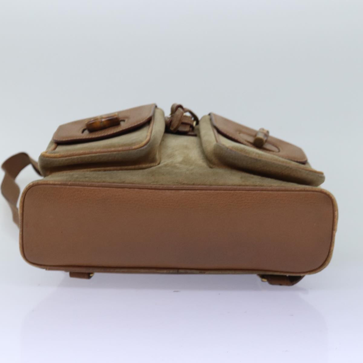 GUCCI Bamboo Backpack Suede Beige 003 2058 0016 75961