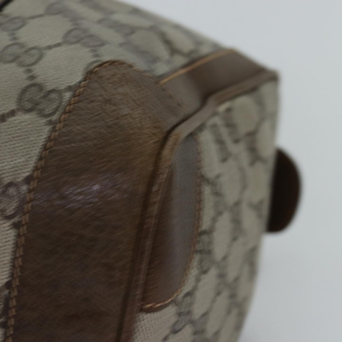 GUCCI GG Supreme Web Sherry Line Boston Bag PVC Beige Red Green 75964