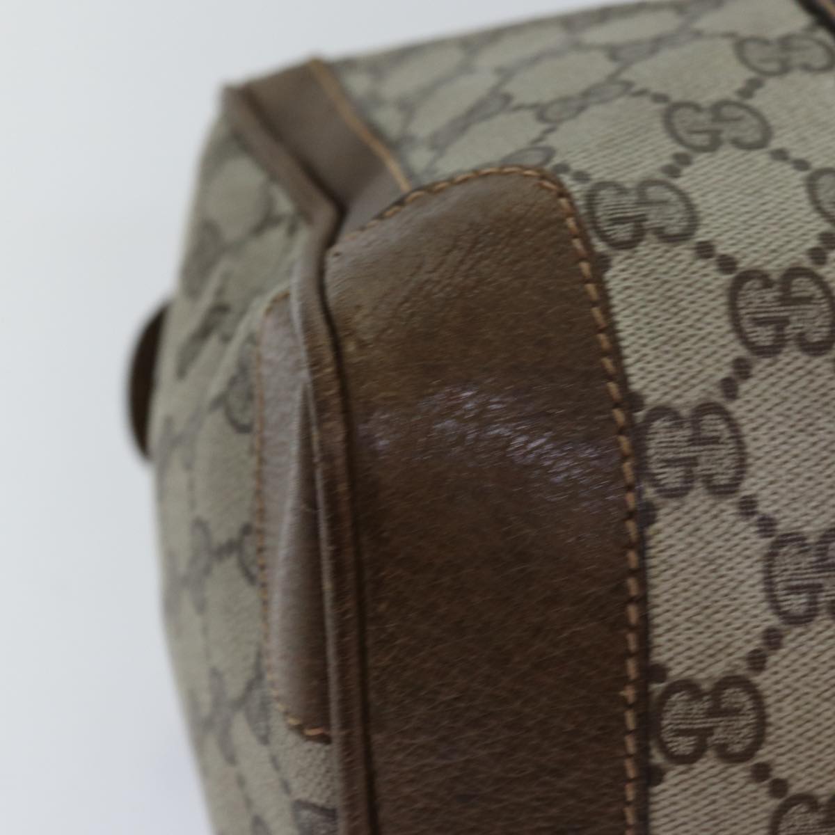 GUCCI GG Supreme Web Sherry Line Boston Bag PVC Beige Red Green 75964