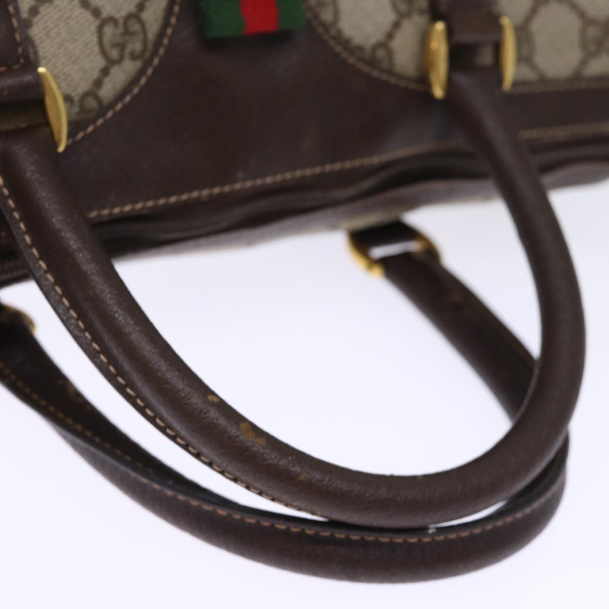 GUCCI GG Supreme Web Sherry Line Boston Bag PVC Beige Red 40 02 007 75965