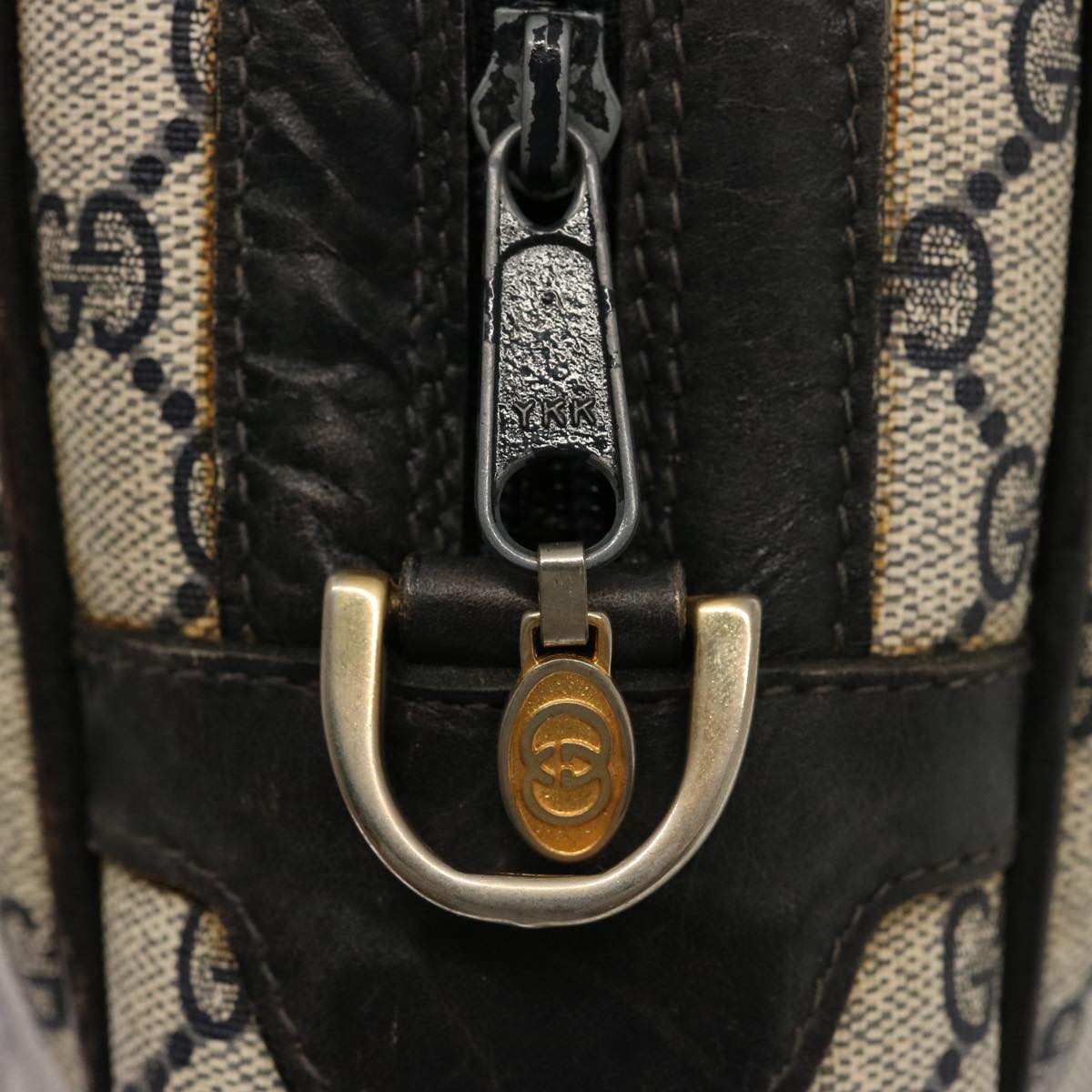 GUCCI GG Supreme Sherry Line Boston Bag PVC Navy Red 37 02 3839 75966