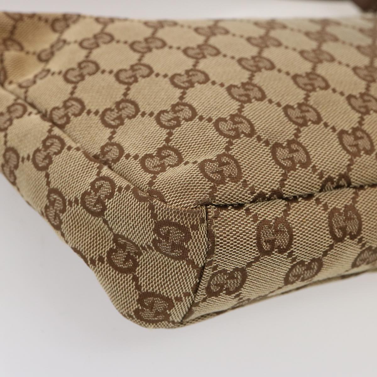 GUCCI GG Canvas Shoulder Bag Beige 35098 75971