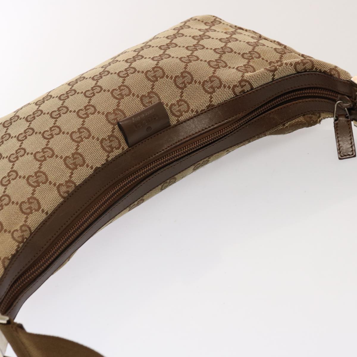 GUCCI GG Canvas Shoulder Bag Beige 35098 75971