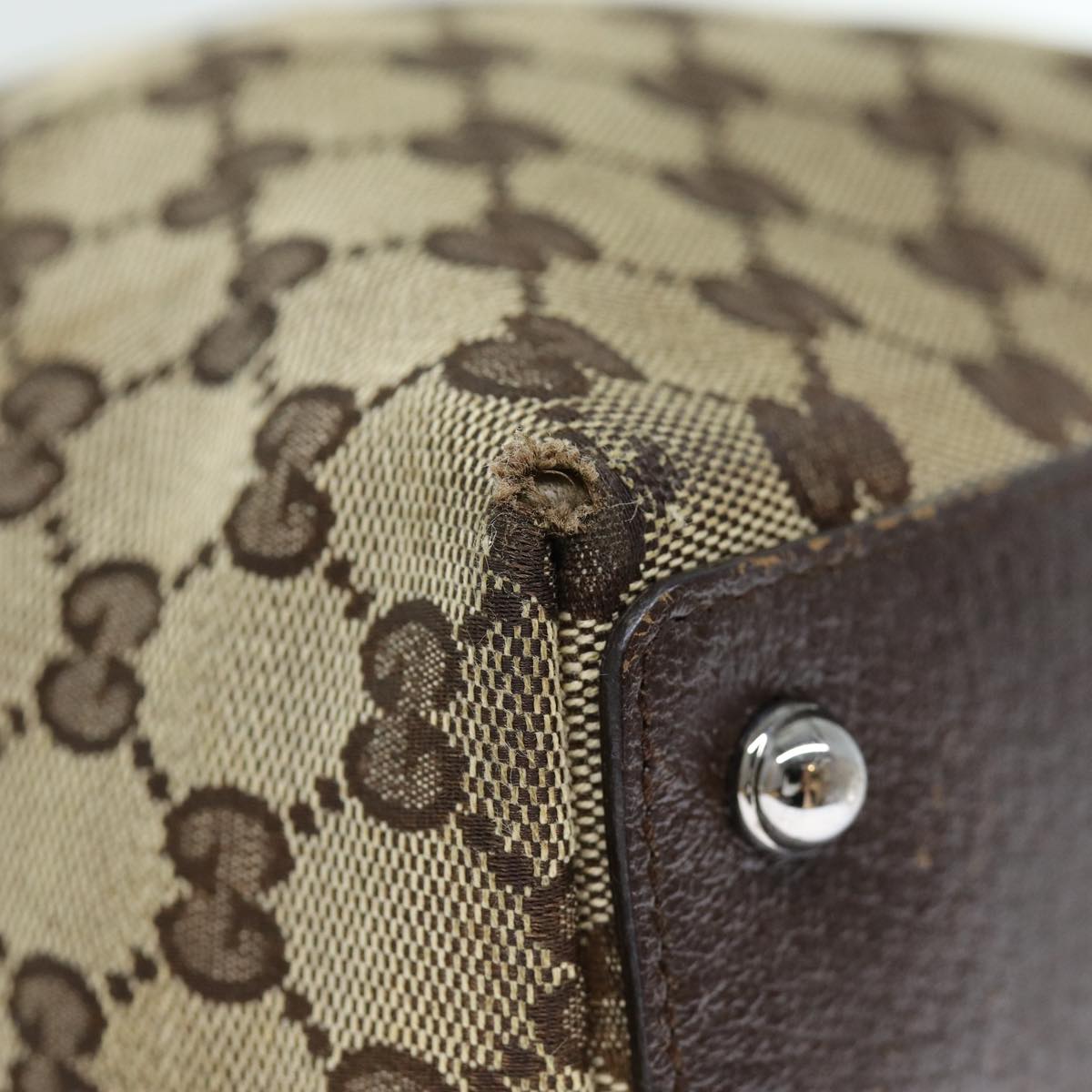 GUCCI GG Canvas Tote Bag Beige 120840 75972