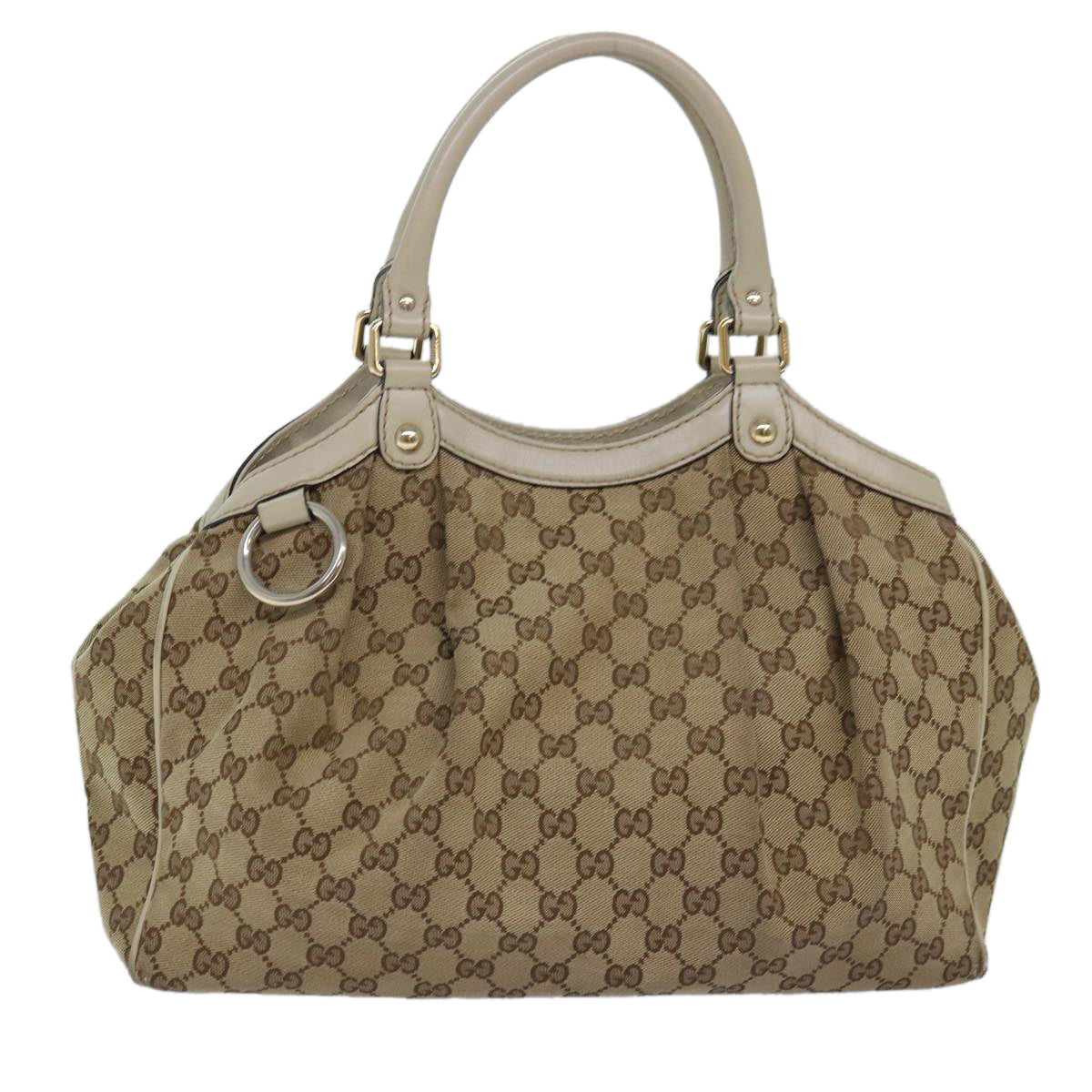 GUCCI GG Canvas Tote Bag Beige 211944 75975