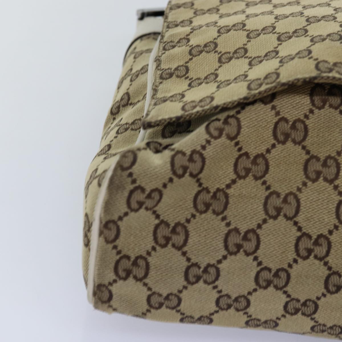 GUCCI GG Canvas Shoulder Bag Beige 146236 75978