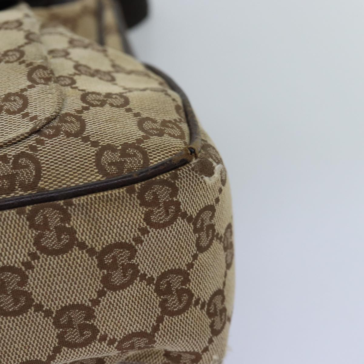 GUCCI GG Canvas Shoulder Bag Beige 131211 75979