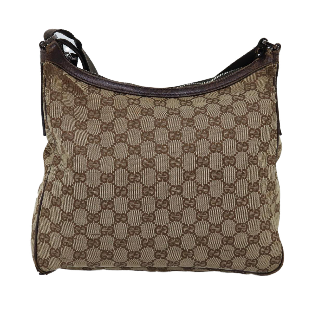 GUCCI GG Canvas Shoulder Bag Beige 131211 75979