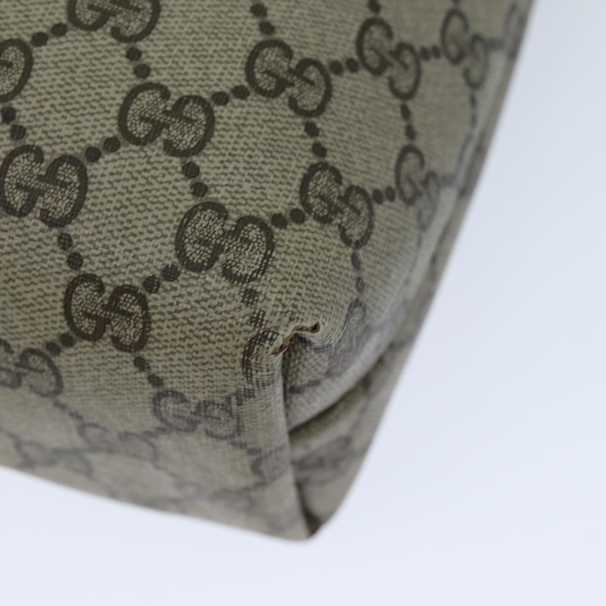 GUCCI GG Supreme Web Sherry Line Tote Bag PCVLeather Beige 39 02 003 75990