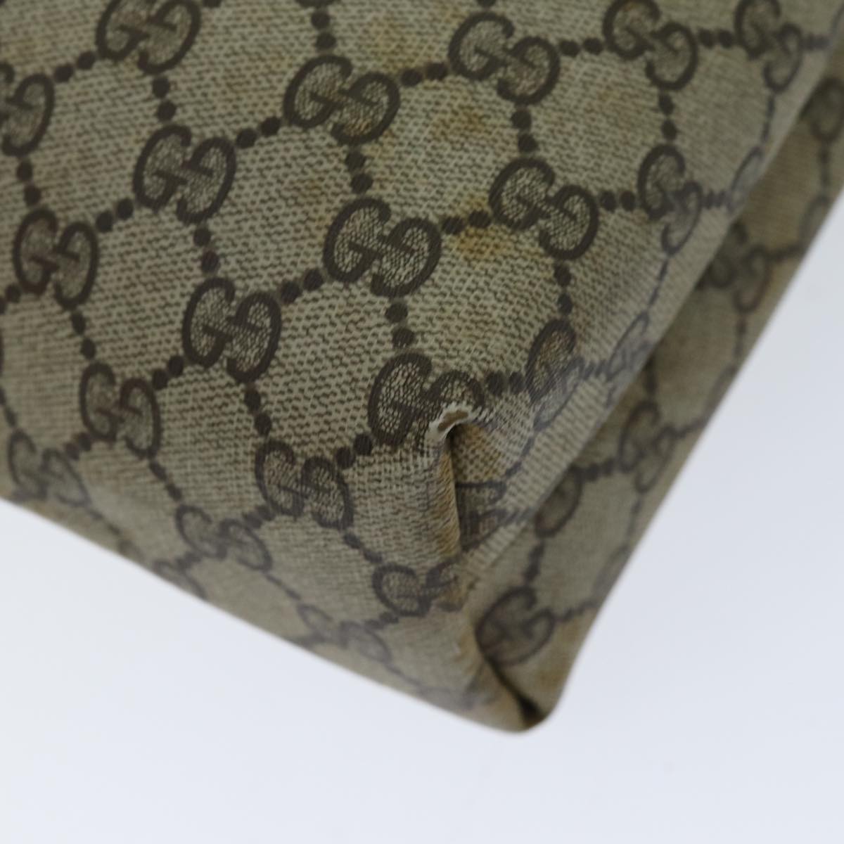 GUCCI GG Supreme Web Sherry Line Tote Bag PCVLeather Beige 39 02 003 75991