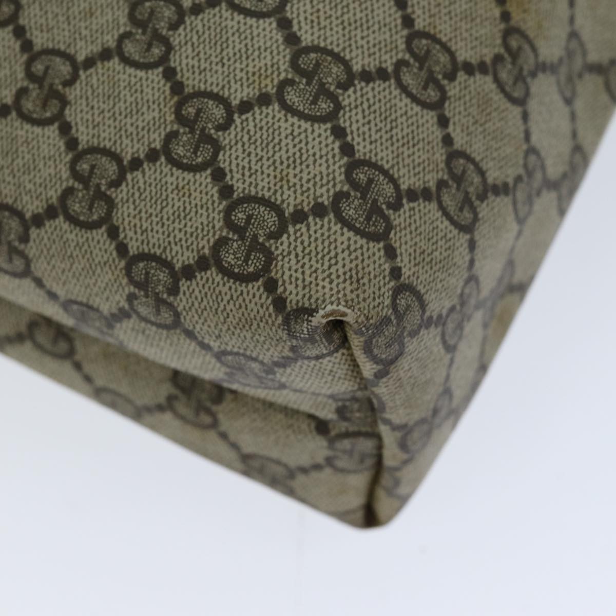 GUCCI GG Supreme Web Sherry Line Tote Bag PCVLeather Beige 39 02 003 75991