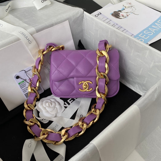 CHLMini Flap Bag Purple For Women, Women’s Bags Shoulder And Crossbody Bags 6.6in/17cm AS3213