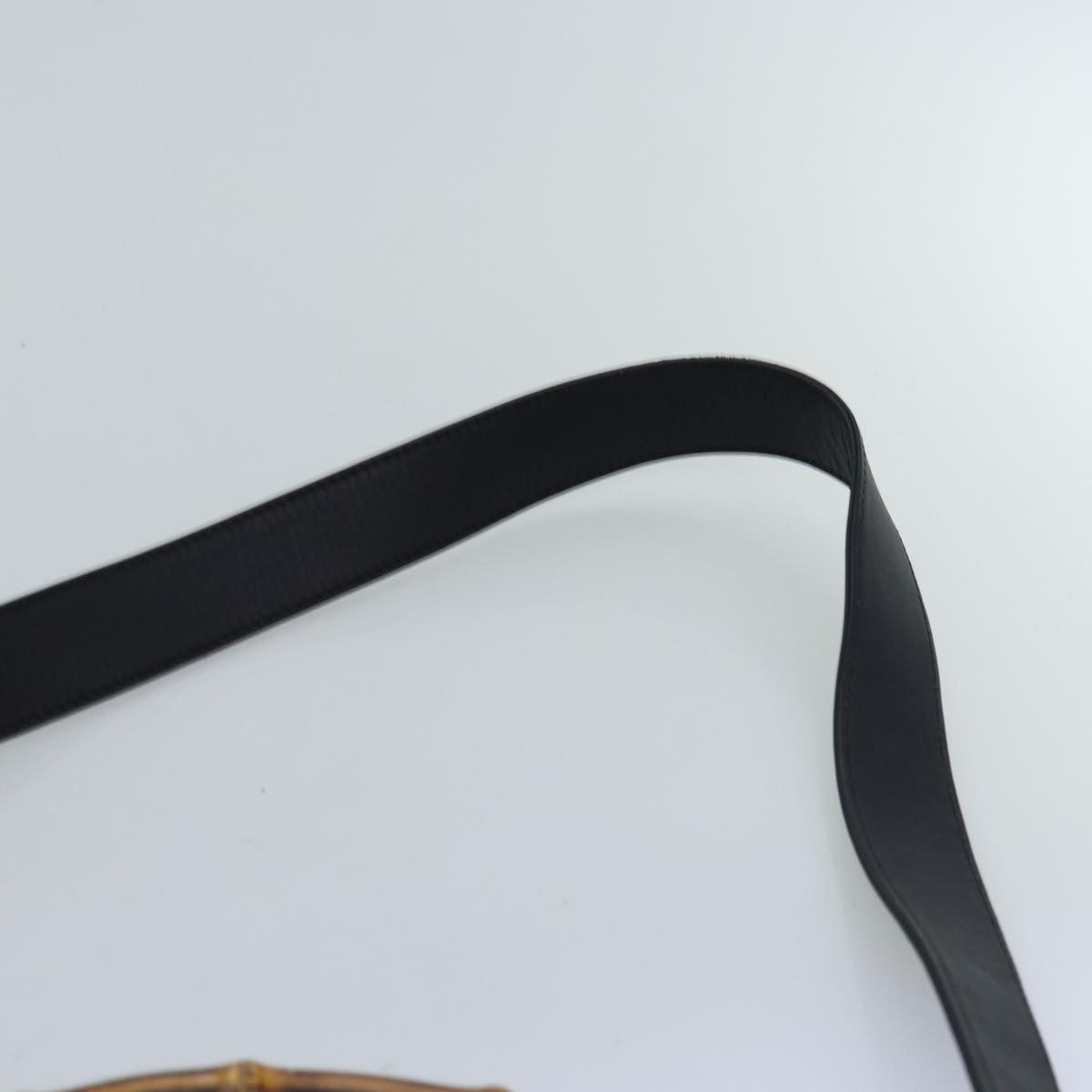 GUCCI Bamboo Shoulder Bag Suede 2way Black 001 1705 1638 76025