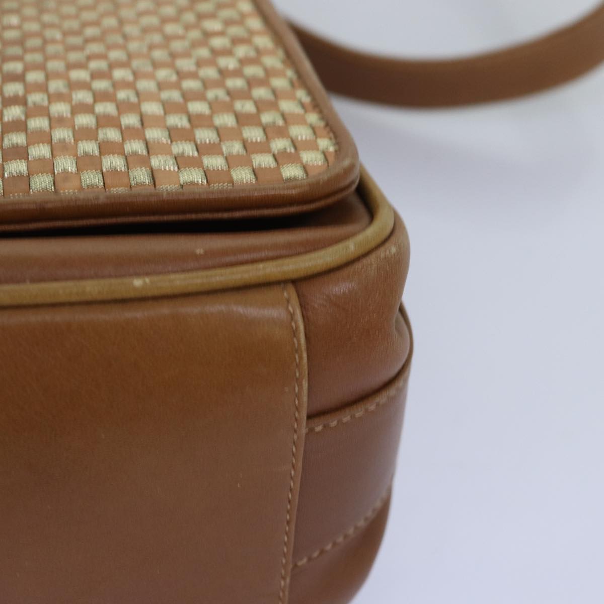 GUCCI Shoulder Bag Leather Beige 76092