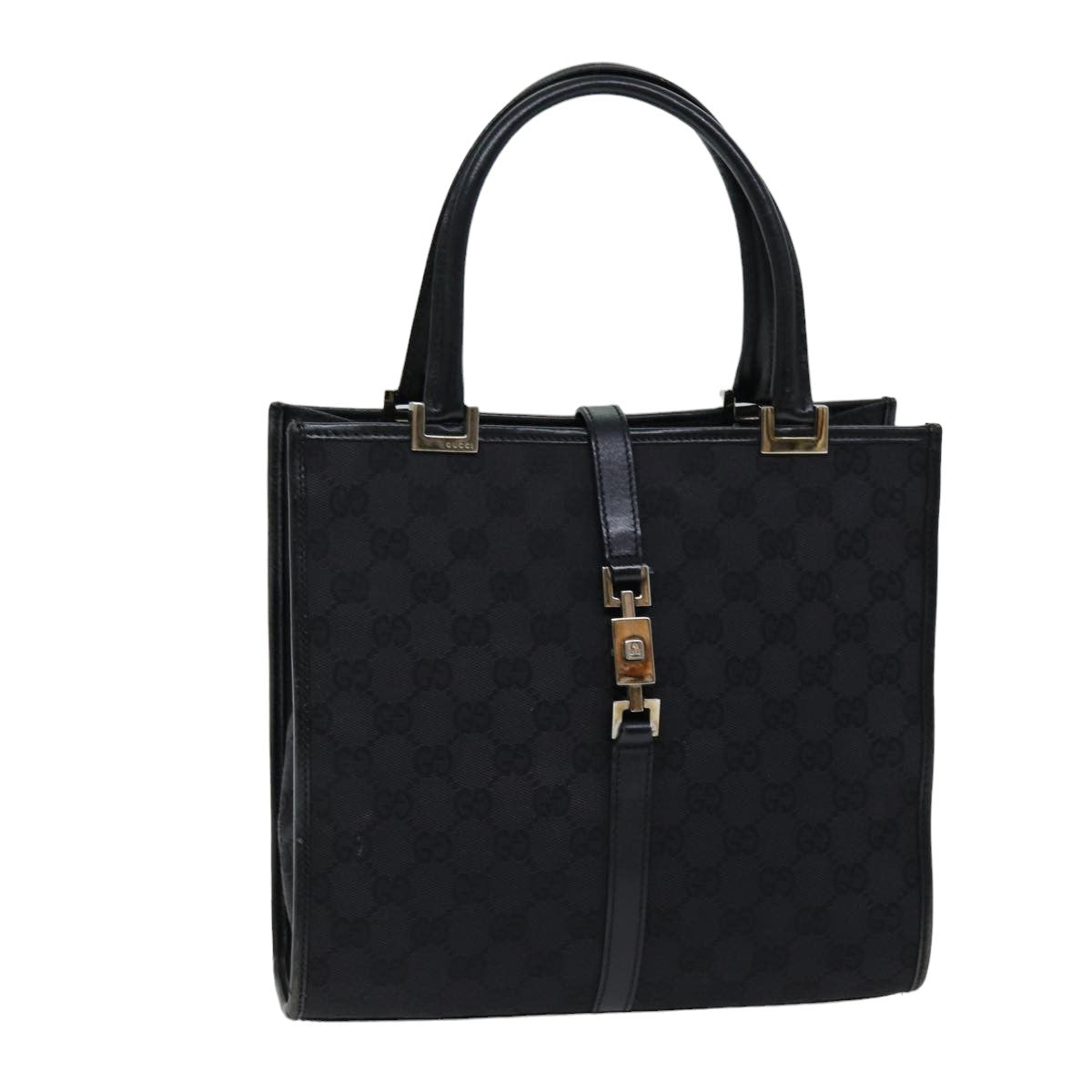 GUCCI Jackie GG Canvas Hand Bag Black 002 1065 76094