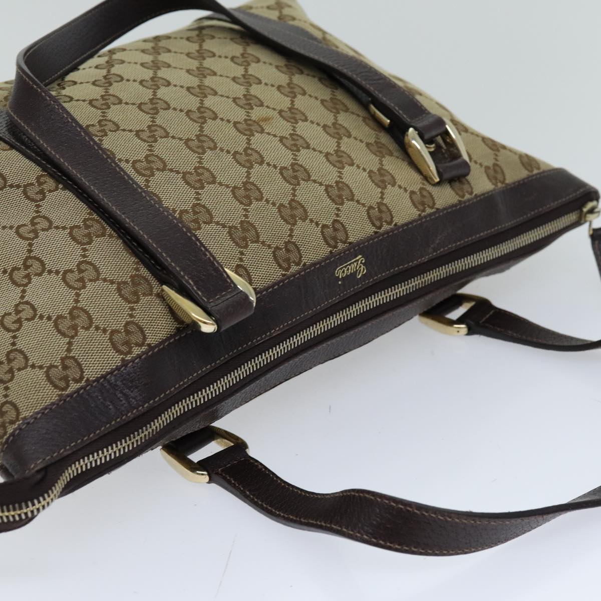 GUCCI GG Canvas Tote Bag Beige 141470 76109