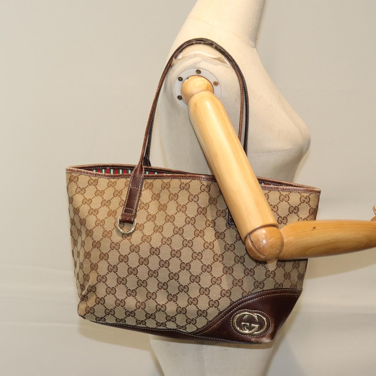 GUCCI GG Canvas Tote Bag Beige 169946 76110