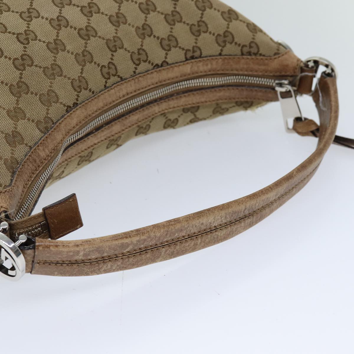 GUCCI GG Canvas Shoulder Bag Beige 326514 76112
