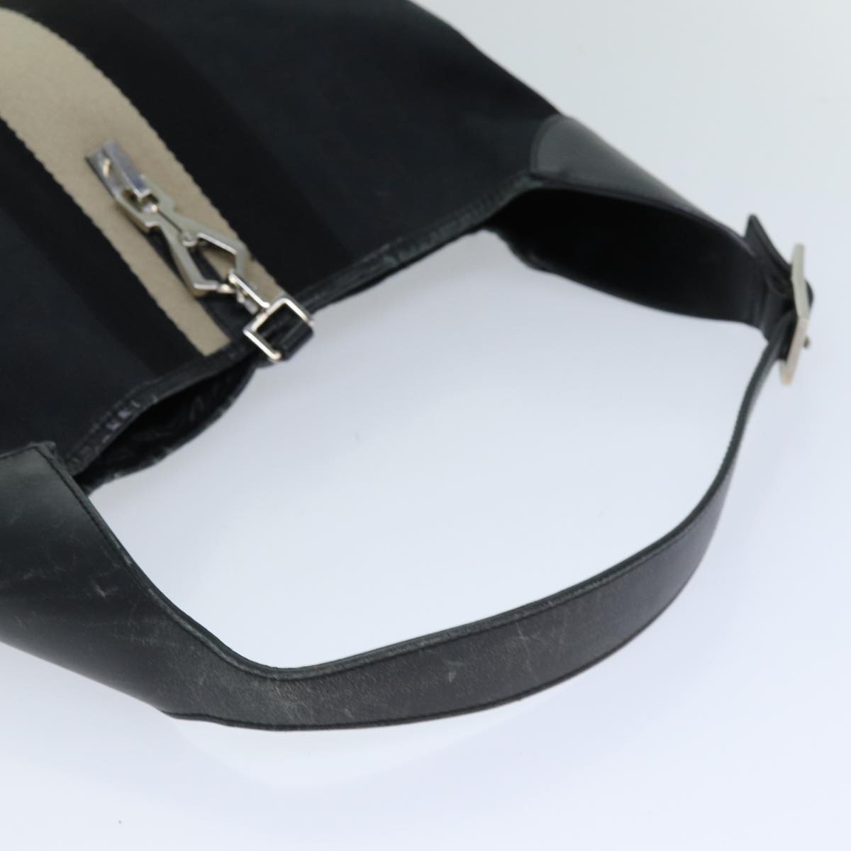 GUCCI GG Canvas Jackie Shoulder Bag Black 0014075 76114