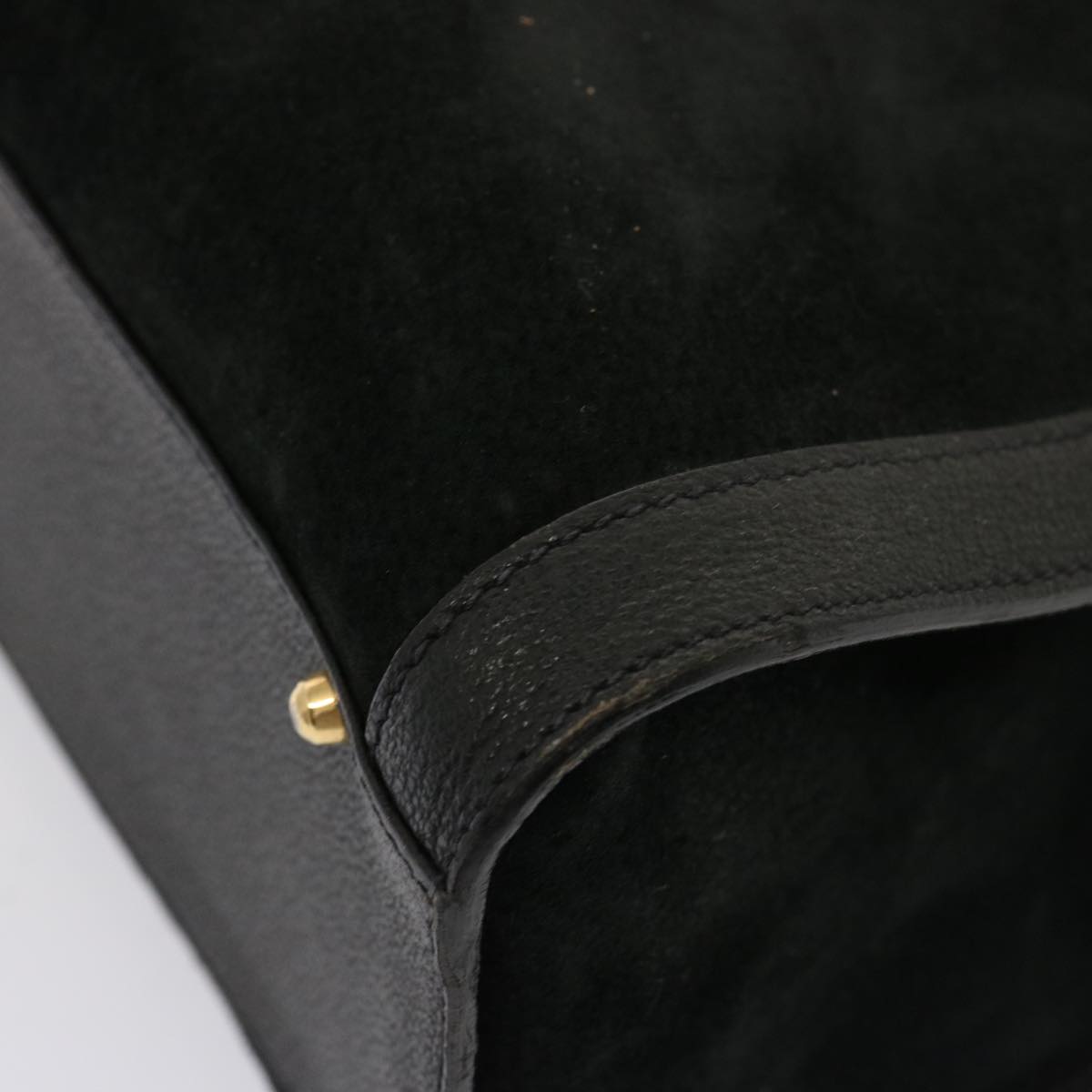 GUCCI Bamboo Tote Bag Suede Leather Black 002 0260 2615 76121