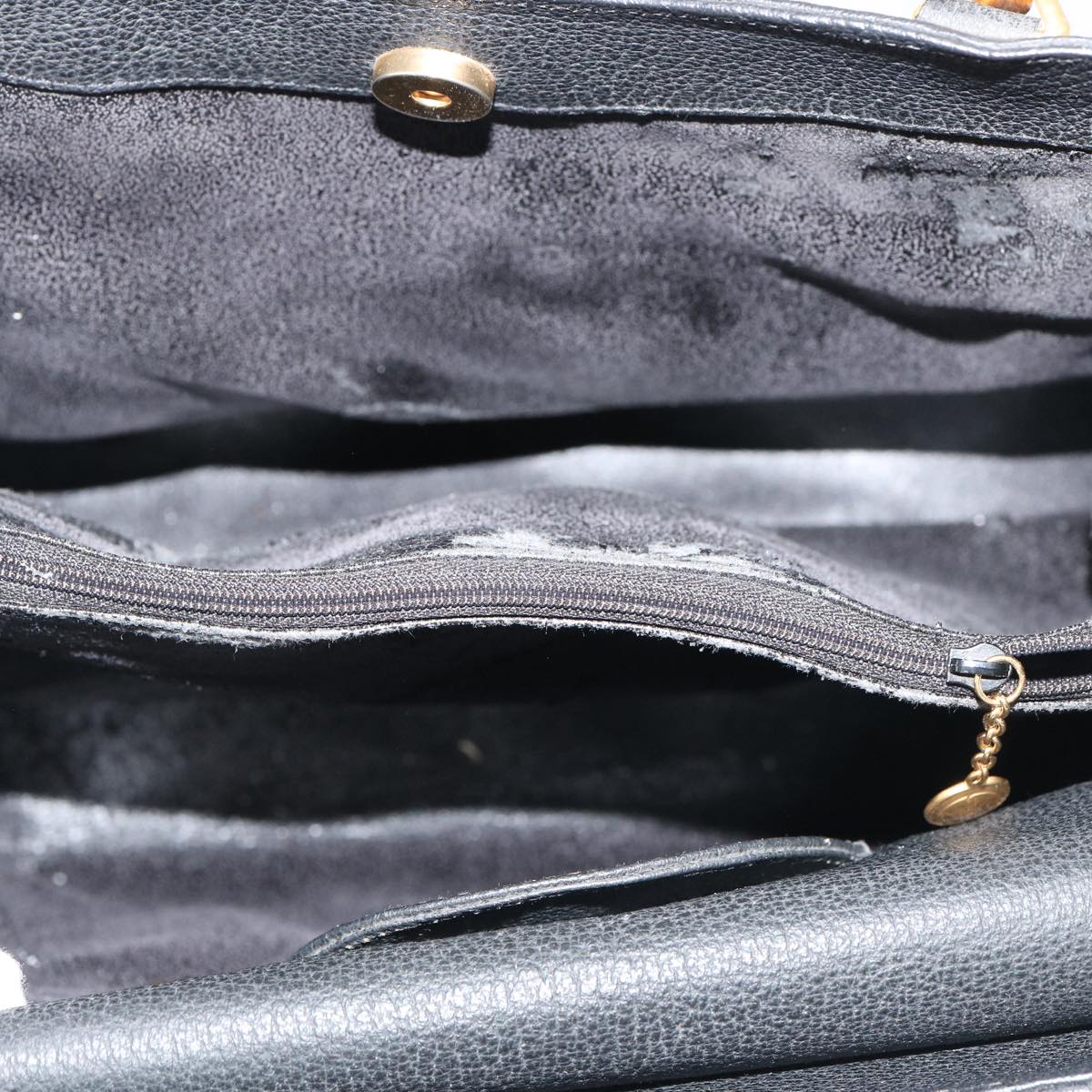 GUCCI Bamboo Tote Bag Suede Leather Black 002 0260 2615 76121
