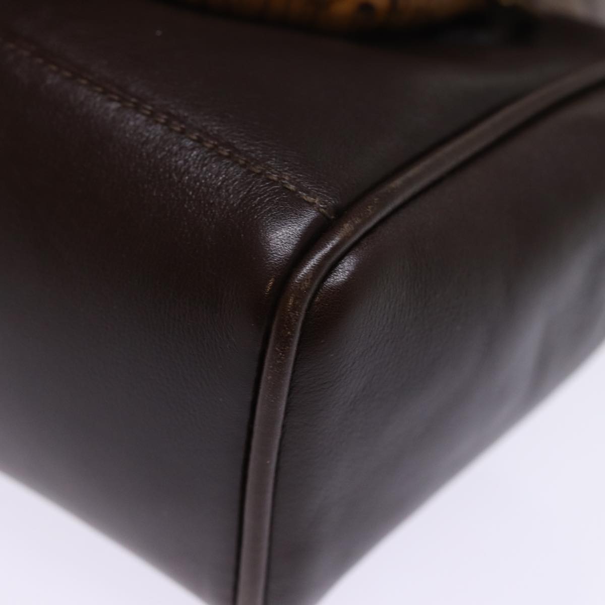 GUCCI Bamboo Hand Bag Leather 2way Brown 007 1793 0238 76157