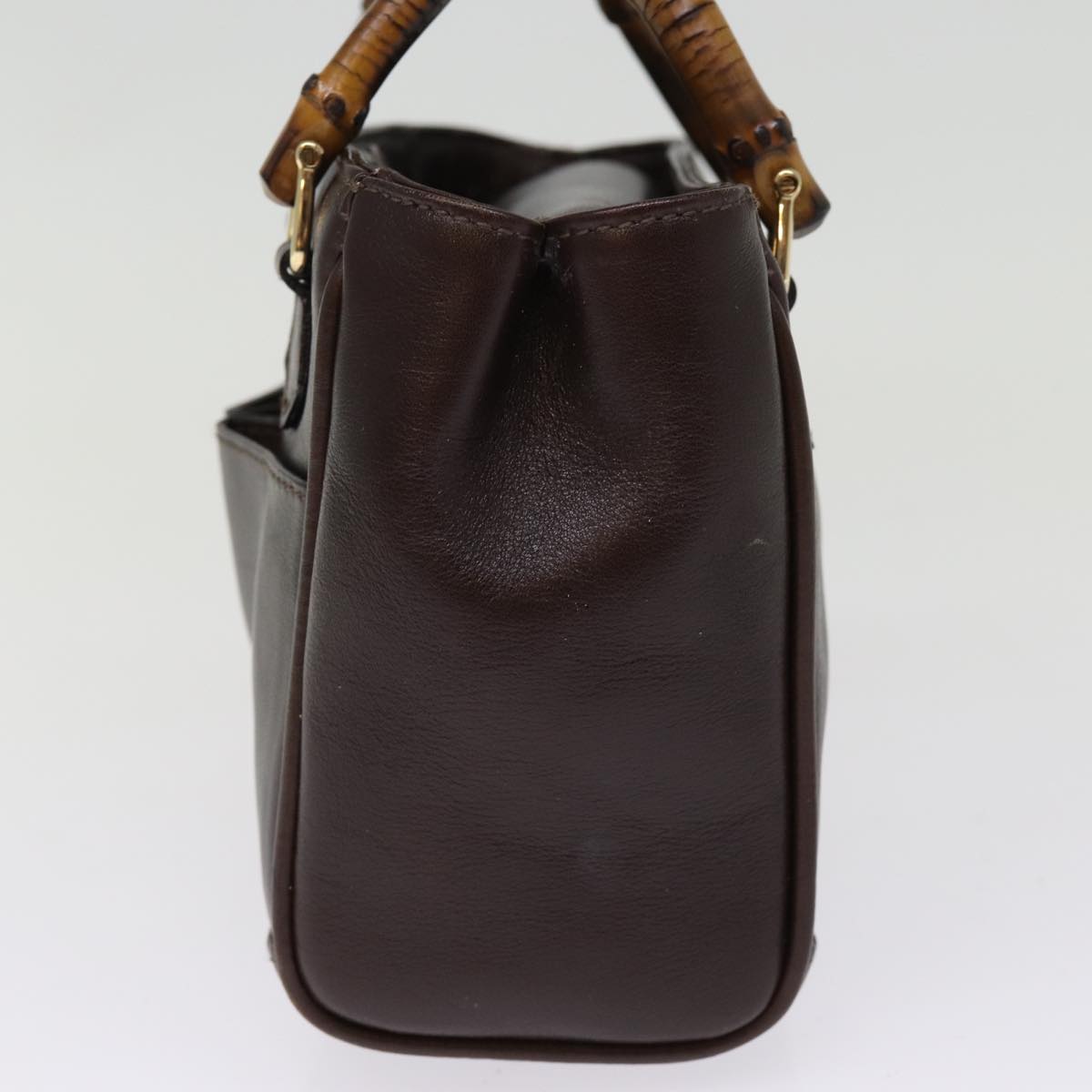 GUCCI Bamboo Hand Bag Leather 2way Brown 007 1793 0238 76157