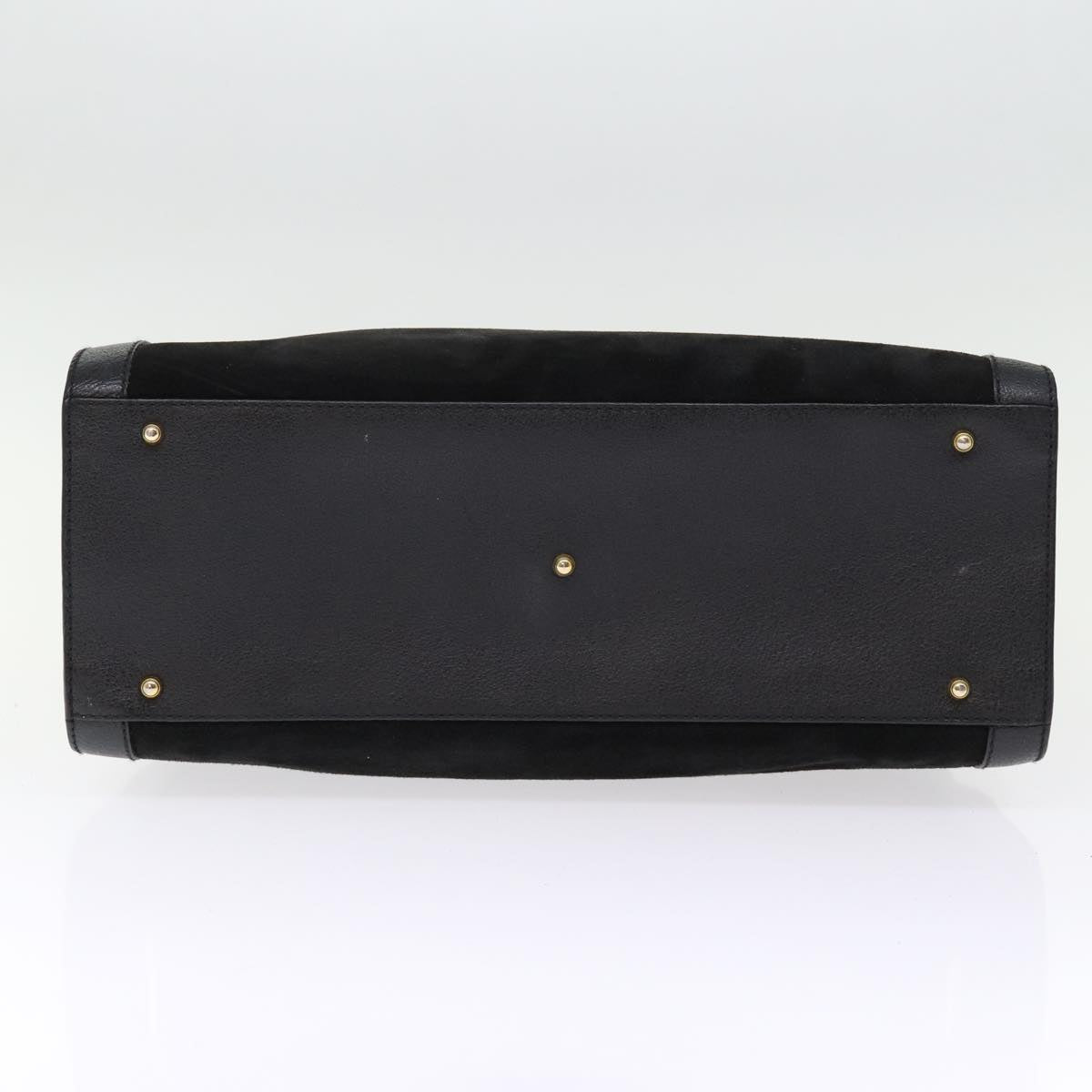 GUCCI Bamboo Hand Bag Suede Leather Black 002 1186 0260 76161