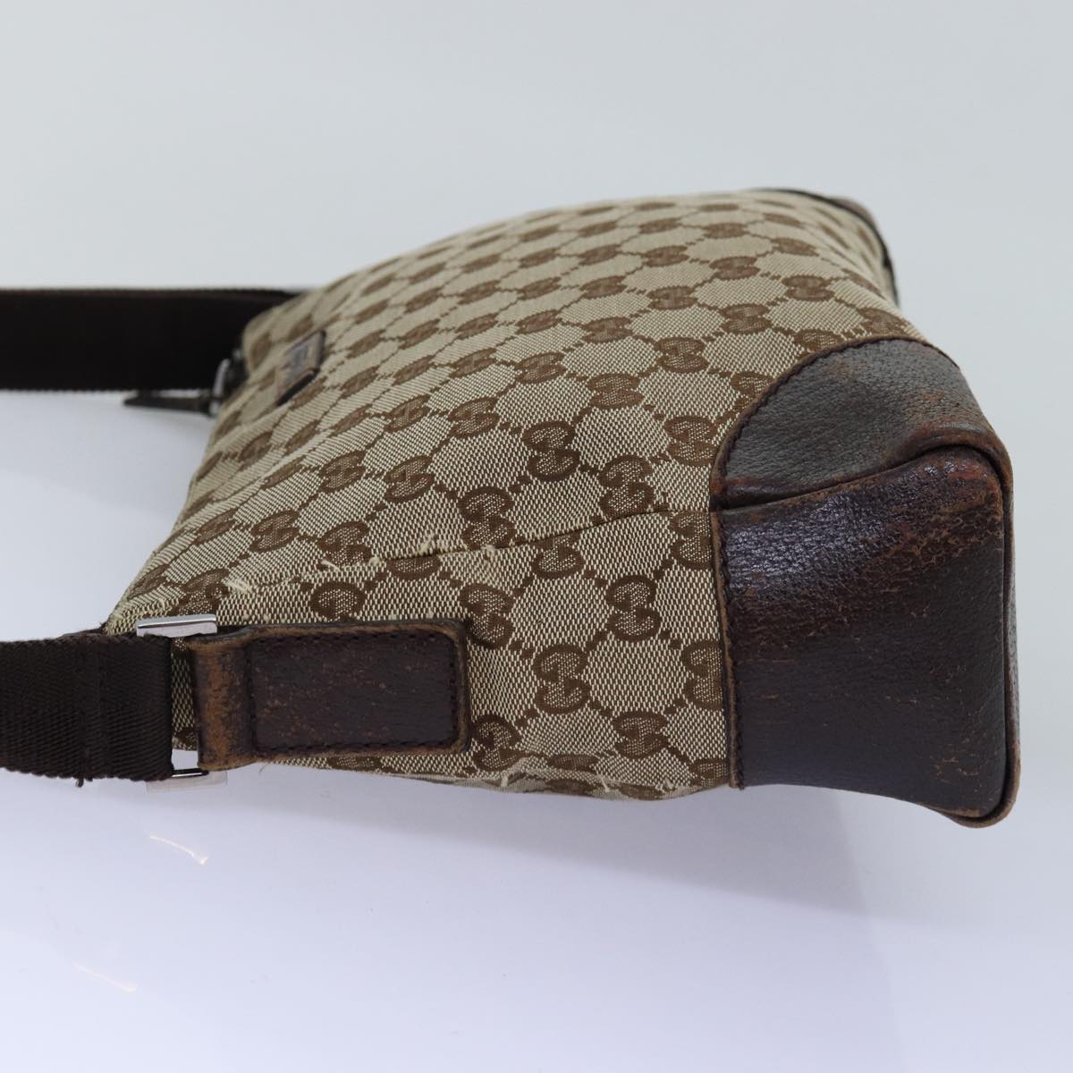 GUCCI GG Canvas Shoulder Bag Beige 114273 76165