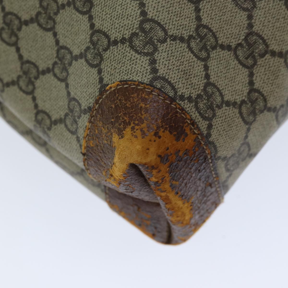GUCCI GG Supreme Web Sherry Line Tote Bag PVC Beige Red 002 58 6487 76166