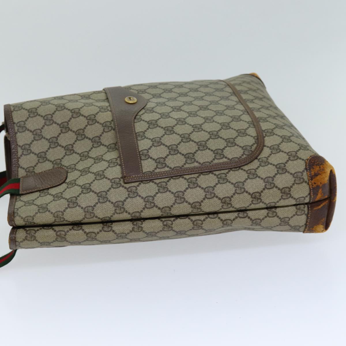 GUCCI GG Supreme Web Sherry Line Tote Bag PVC Beige Red 002 58 6487 76166