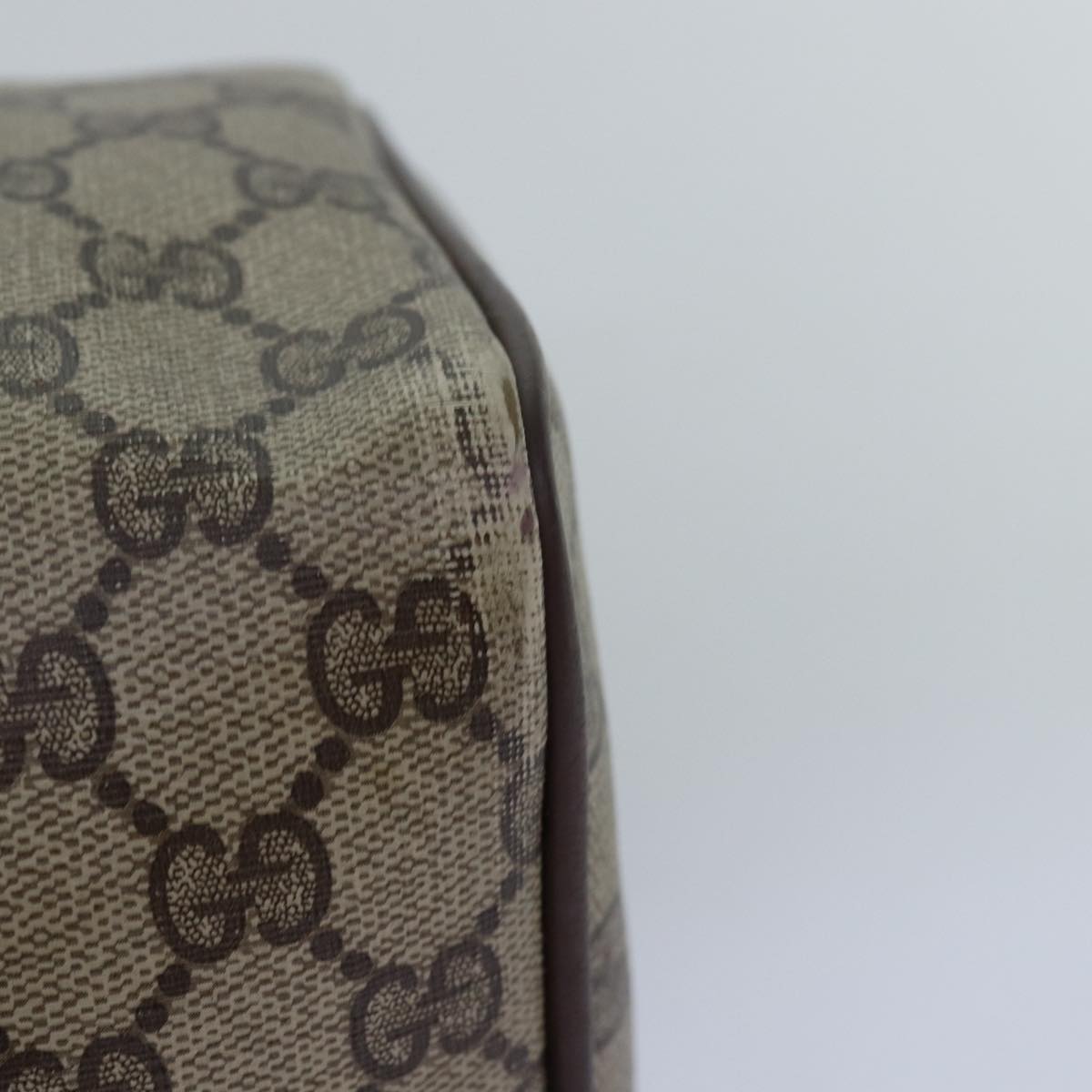GUCCI GG Supreme Web Sherry Line Hand Bag PVC Beige Red 40 02 006 76193