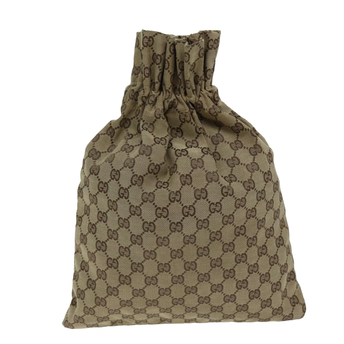 GUCCI GG Canvas Drawstring Pouch Beige 014 1136 3754 76205