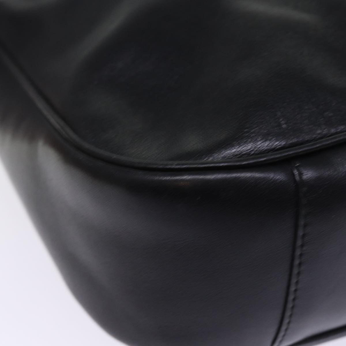 GUCCI Bamboo Shoulder Bag Leather 2way Black 001 1998 1577 76215