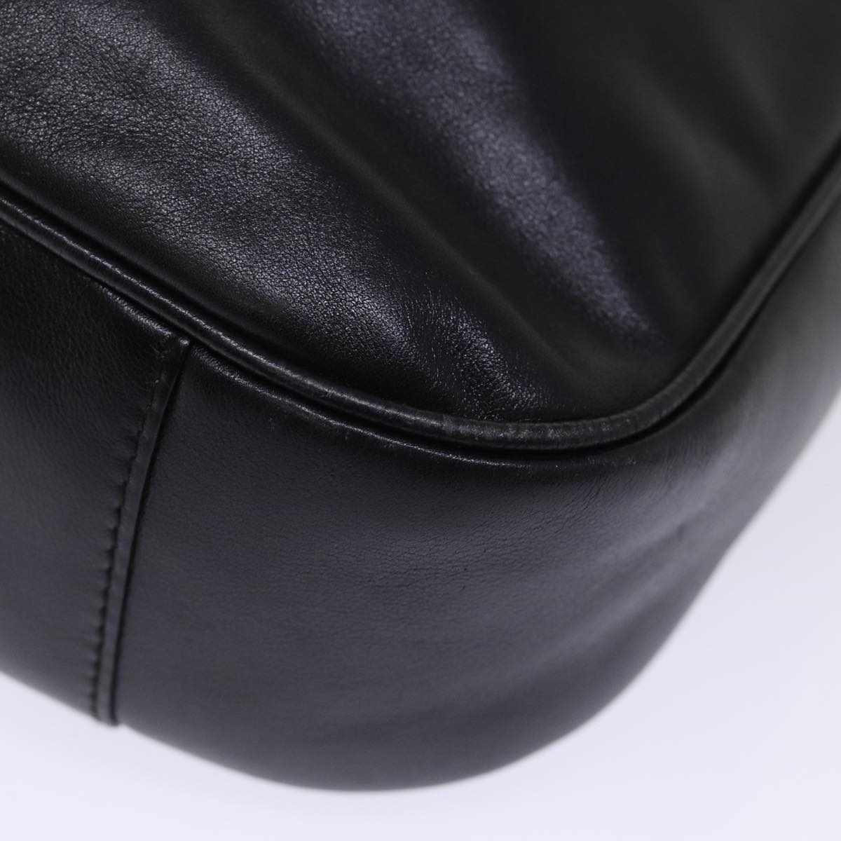 GUCCI Bamboo Shoulder Bag Leather 2way Black 001 1998 1577 76215