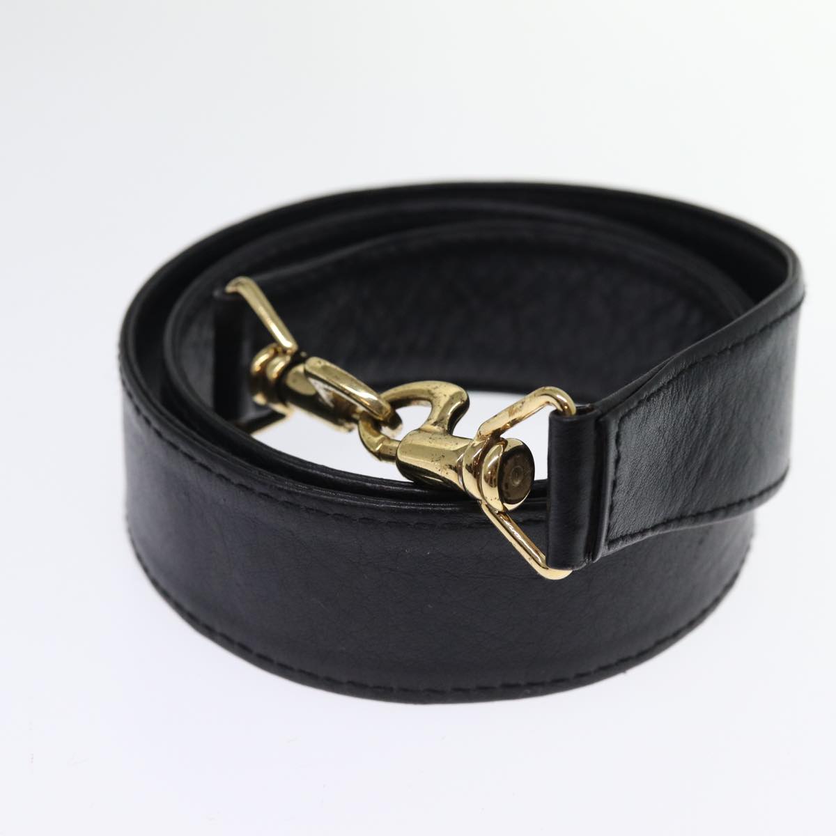 GUCCI Bamboo Shoulder Bag Leather 2way Black 001 1998 1577 76215