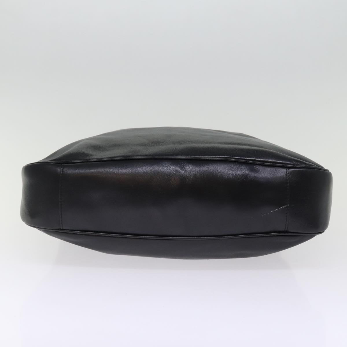 GUCCI Bamboo Shoulder Bag Leather 2way Black 001 1998 1577 76215