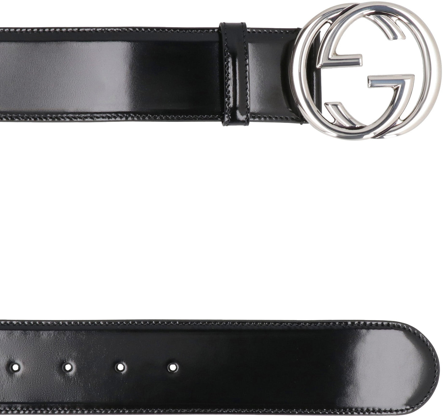 GUCCI Adjustable Leather Belt with Metallic GG Buckle